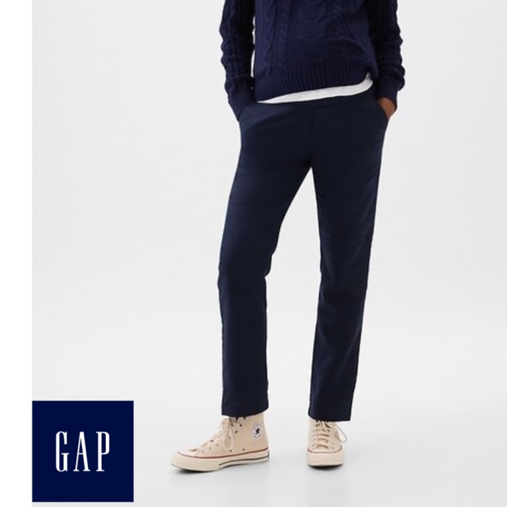 GAP Maternity Full Panel Linen-Cotton Pants